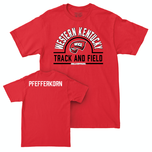 WKU Men's Track & Field Red Arch Tee  - Tyler Pfefferkorn