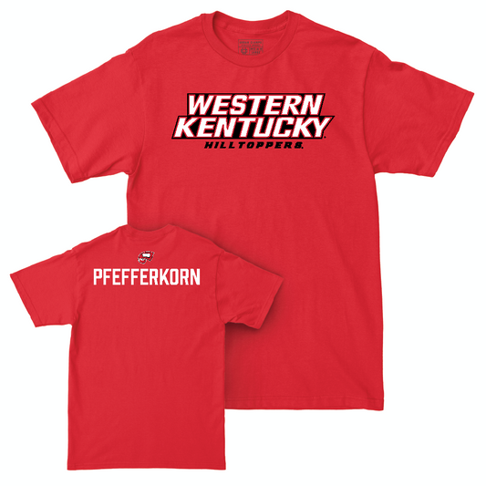 WKU Men's Track & Field Red Sideline Tee  - Tyler Pfefferkorn