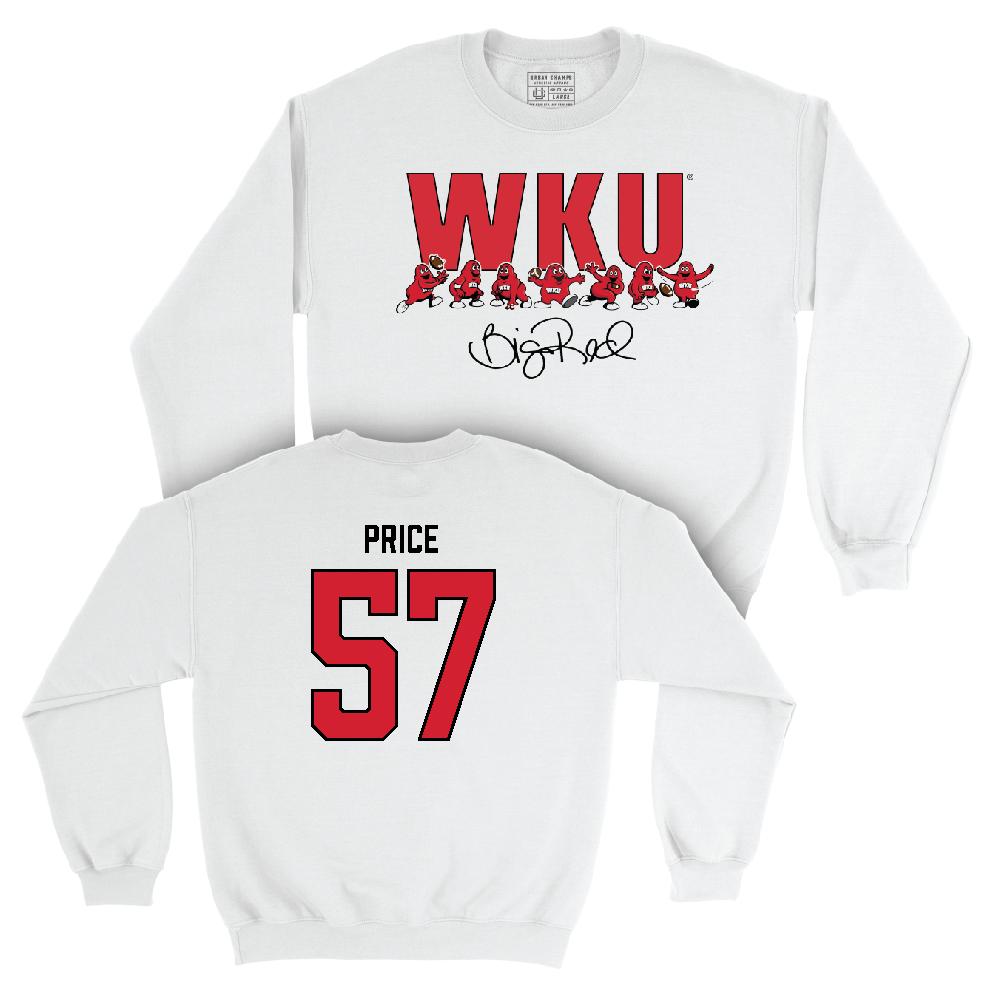 WKU Football White Big Red Signature Drop Crew  - Kolbyn Price