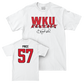WKU Football White Big Red Signature Drop Comfort Colors Tee  - Kolbyn Price