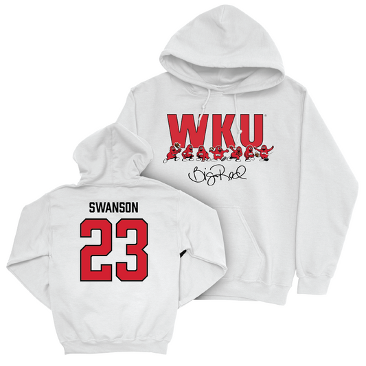 WKU Football White Big Red Signature Drop Hoodie  - Keyshawn Swanson