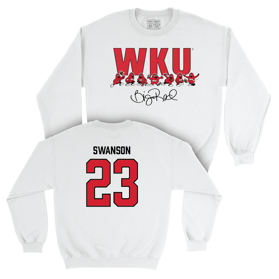 WKU Football White Big Red Signature Drop Crew  - Keyshawn Swanson