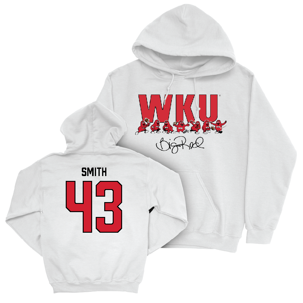 WKU Football White Big Red Signature Drop Hoodie  - Jackson Smith