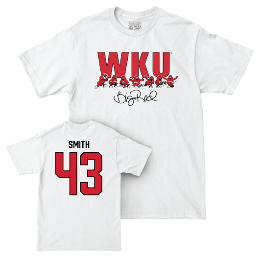 WKU Football White Big Red Signature Drop Comfort Colors Tee  - Jackson Smith