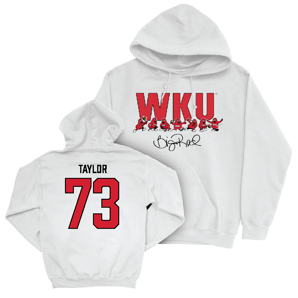 WKU Football White Big Red Signature Drop Hoodie  - Travon Taylor