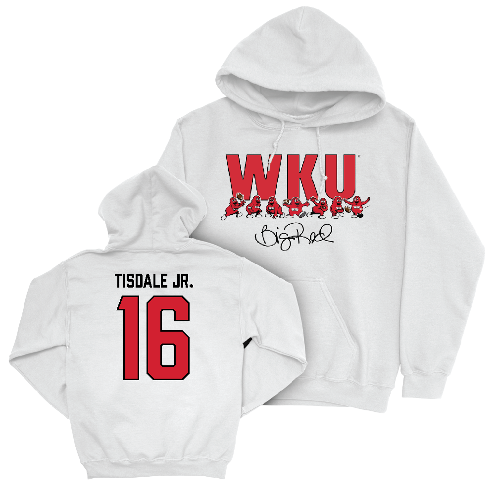 WKU Football White Big Red Signature Drop Hoodie  - Rodney Tisdale Jr.