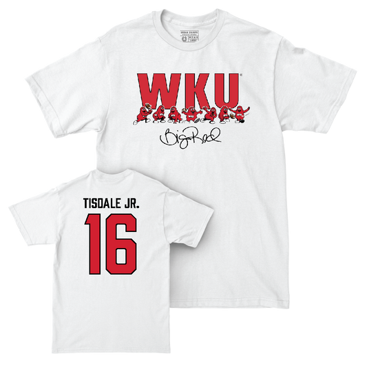 WKU Football White Big Red Signature Drop Comfort Colors Tee  - Rodney Tisdale Jr.