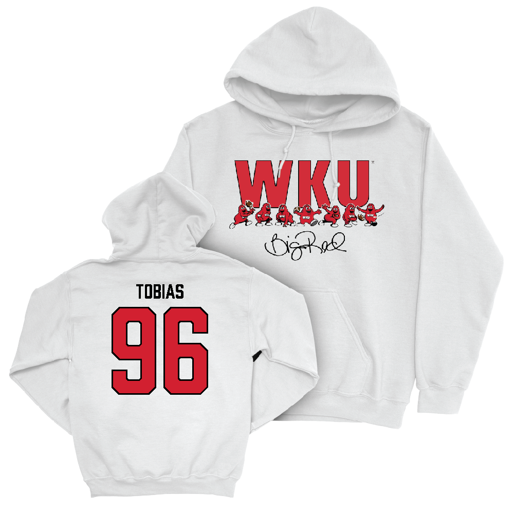 WKU Football White Big Red Signature Drop Hoodie  - Brandon Tobias