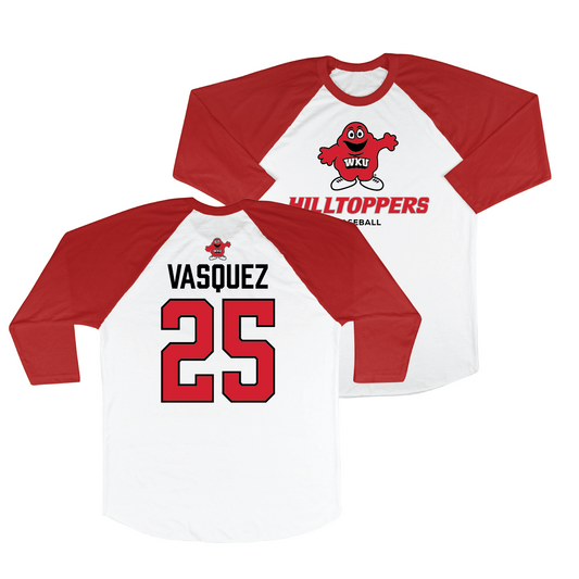 WKU Baseball 3/4 Sleeve Raglan Tee - Carlos Vasquez | #25