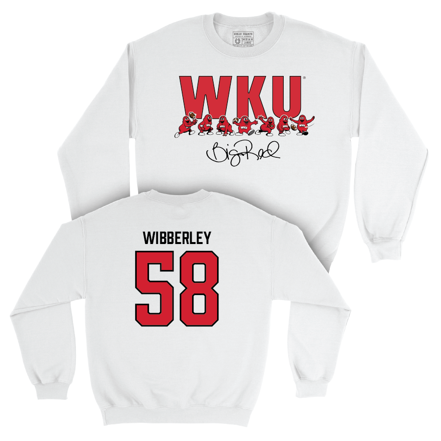 WKU Football White Big Red Signature Drop Crew - Evan Wibberley | #58