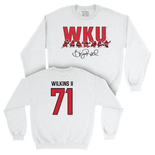 WKU Football White Big Red Signature Drop Crew - Stacey Wilkins II | #71
