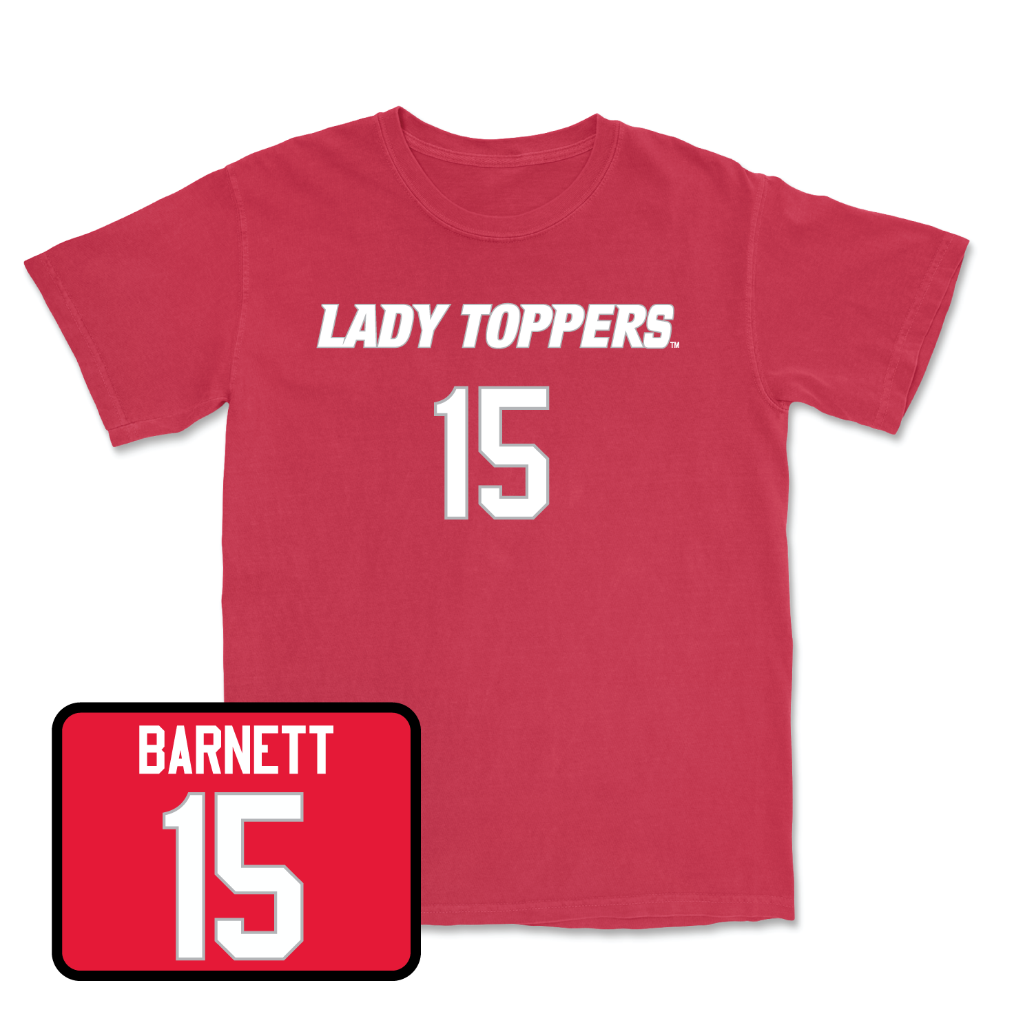 Red Women's Soccer Lady Toppers Player Tee Small / Ambere Barnett | #15