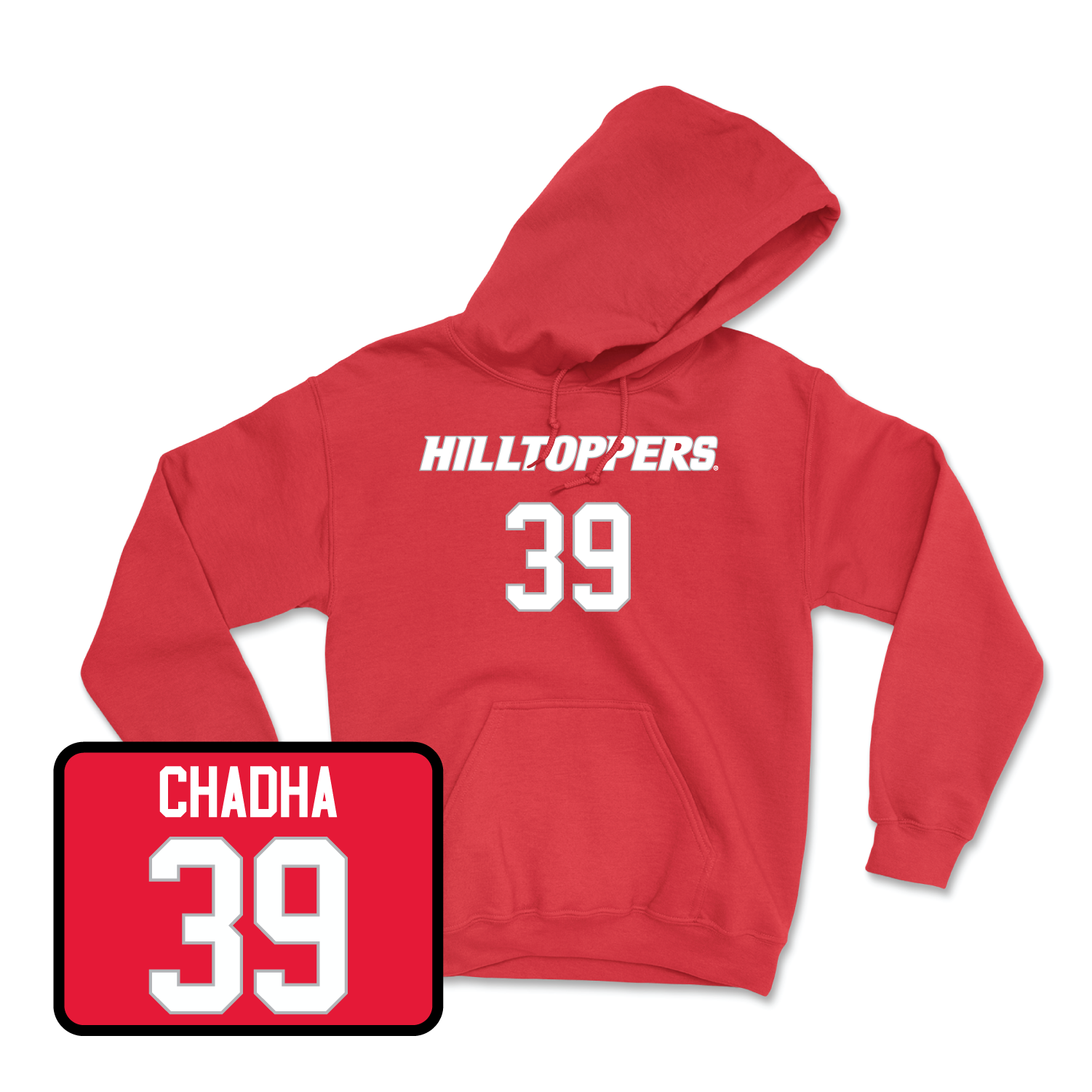 Red Football Hilltoppers Player Hoodie Large / Antonio Chadha | #39