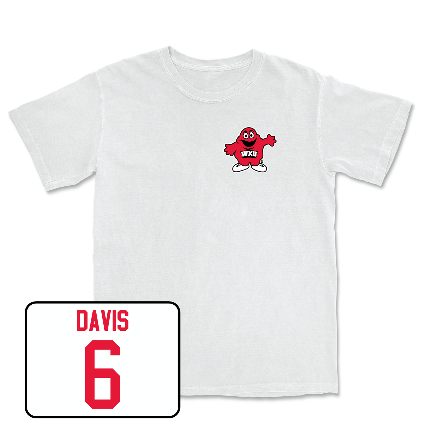 White Women's Soccer Big Red Comfort Colors Tee Small / Abby Davis | #6