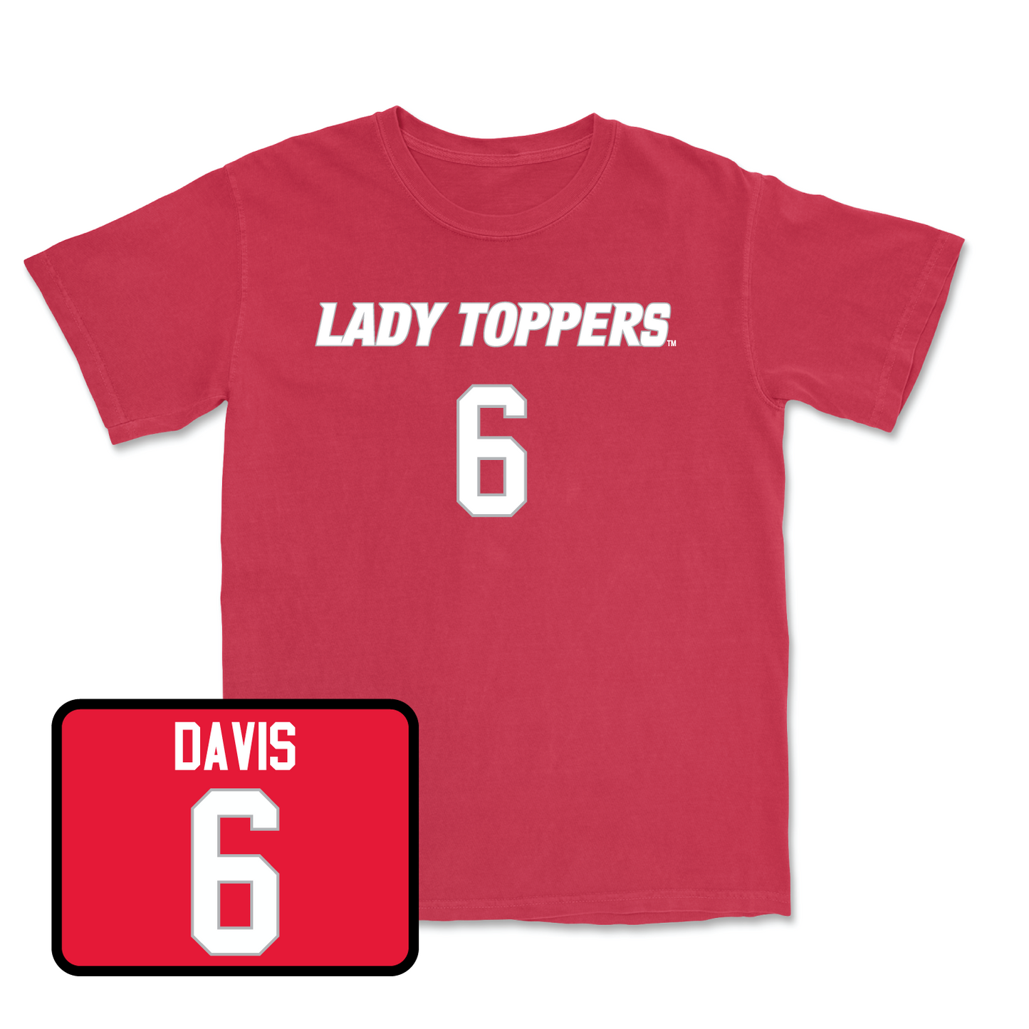 Red Women's Soccer Lady Toppers Player Tee Small / Abby Davis | #6