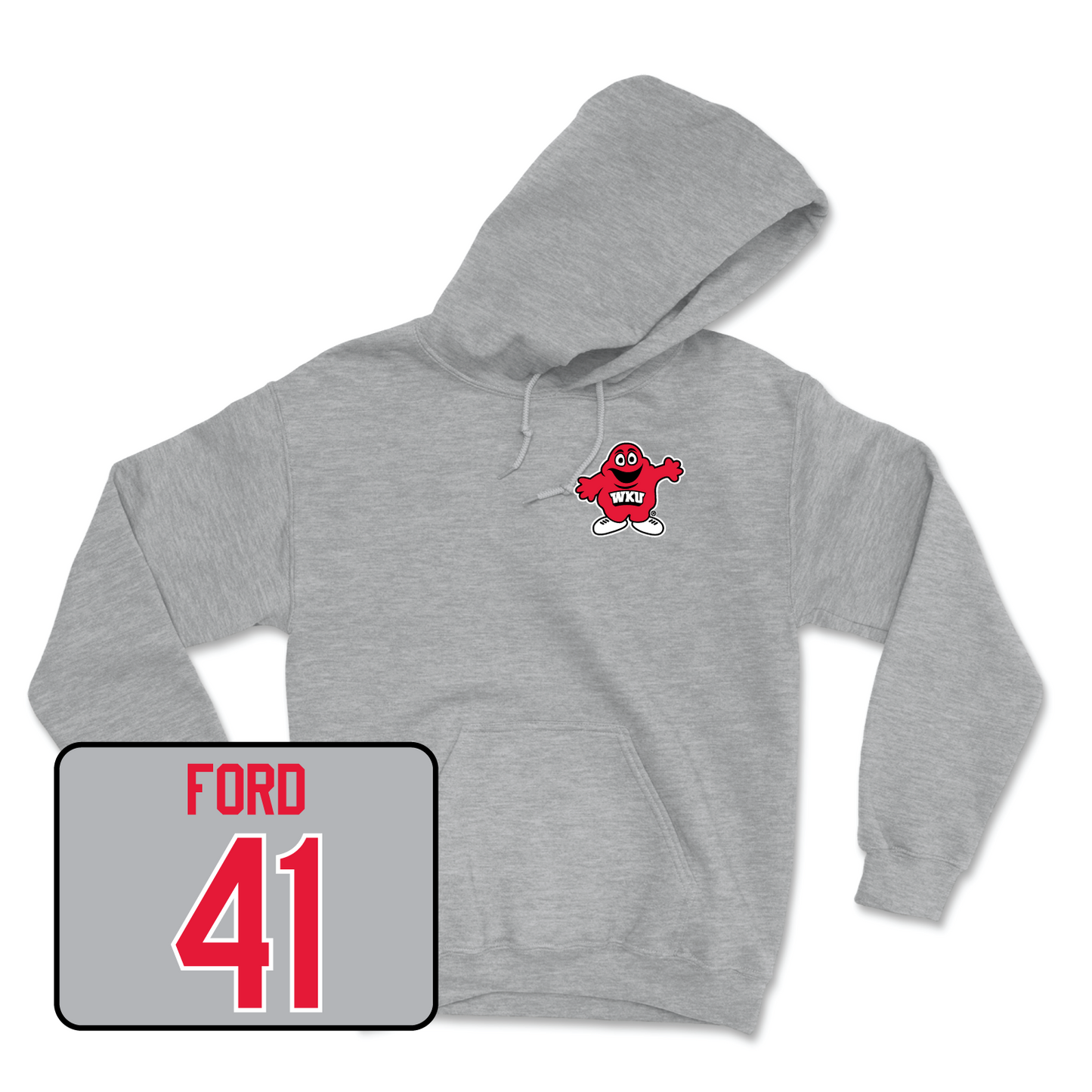 Sport Grey Football Big Red Hoodie Youth Large / Alex Ford | #41