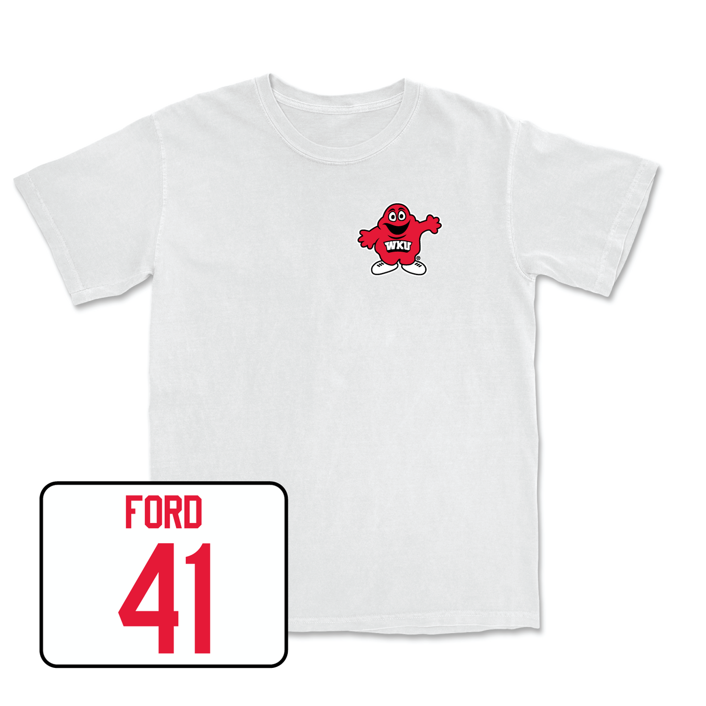 White Football Big Red Comfort Colors Tee 2X-Large / Alex Ford | #41