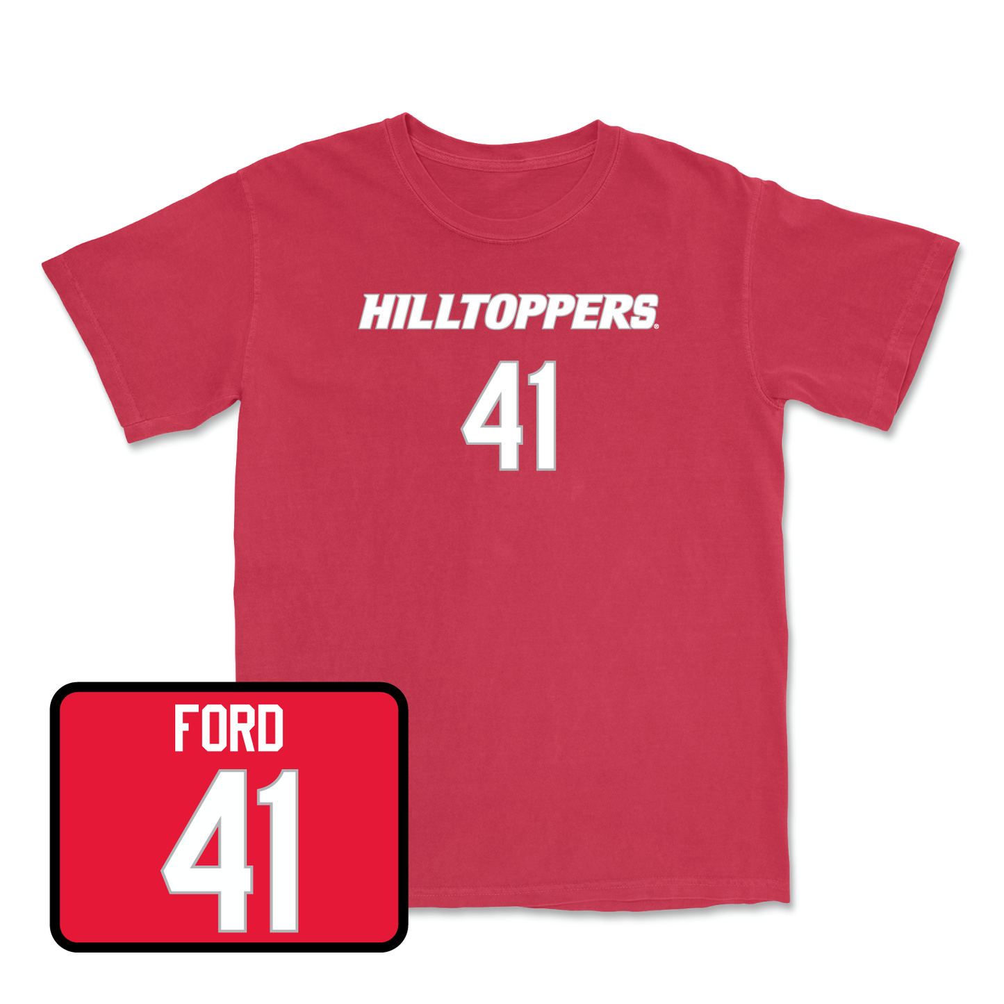 Red Football Hilltoppers Player Tee X-Large / Alex Ford | #41