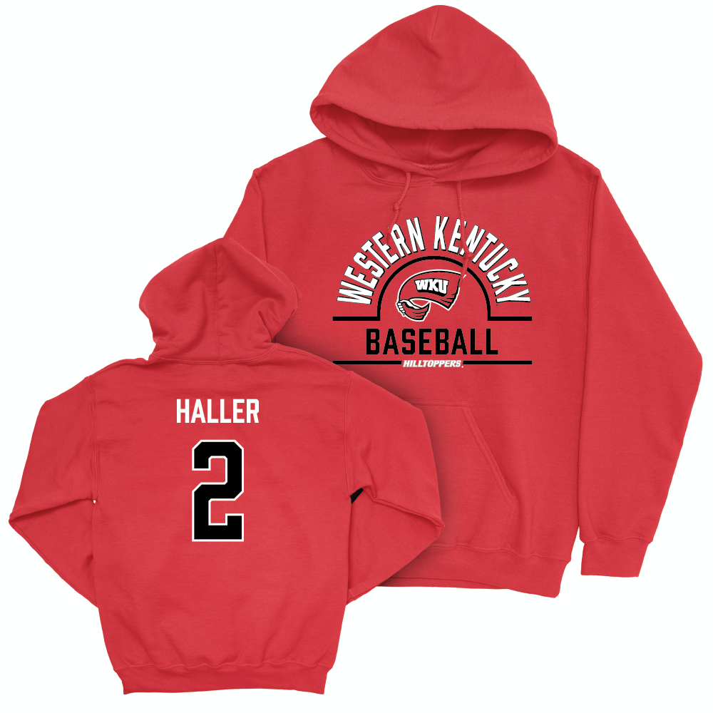 WKU Baseball Red Arch Hoodie - Austin Haller | #2 Small