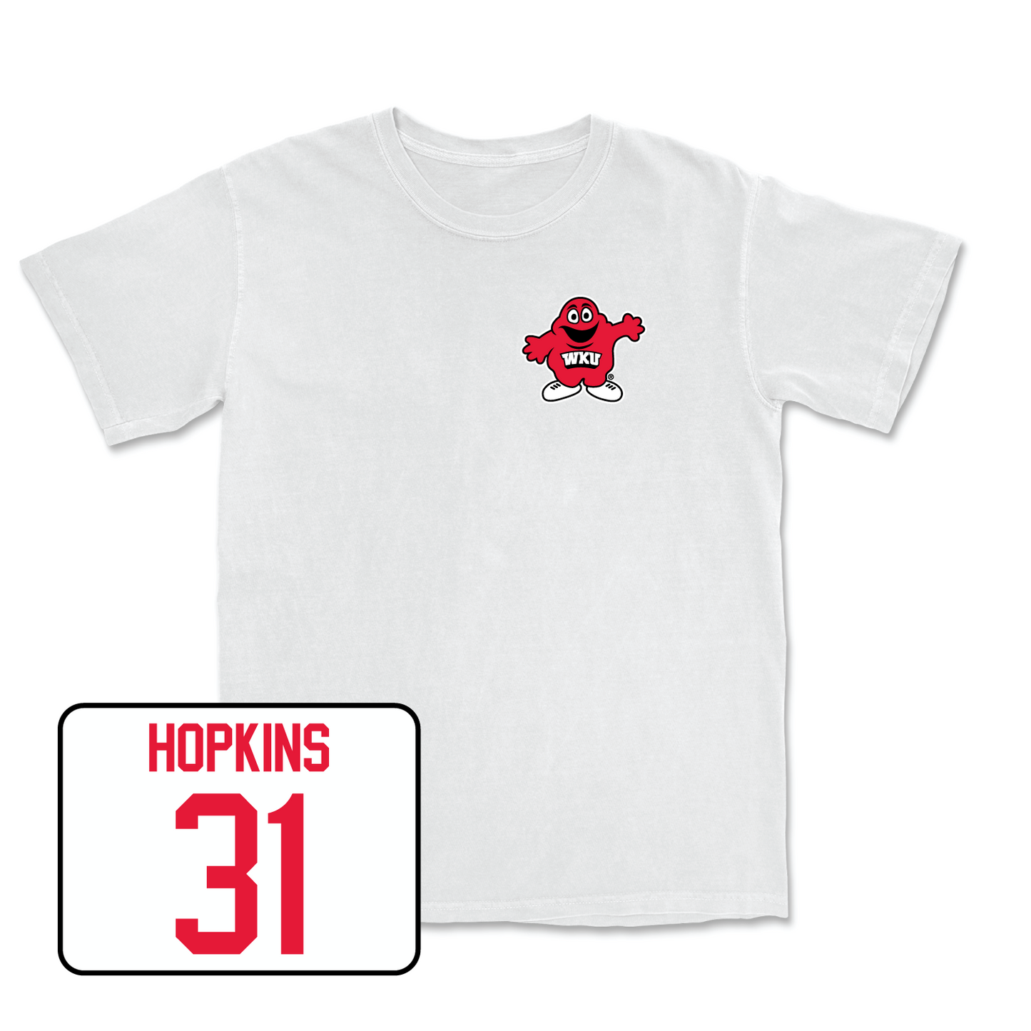 White Women's Soccer Big Red Comfort Colors Tee Small / Annah Hopkins | #31