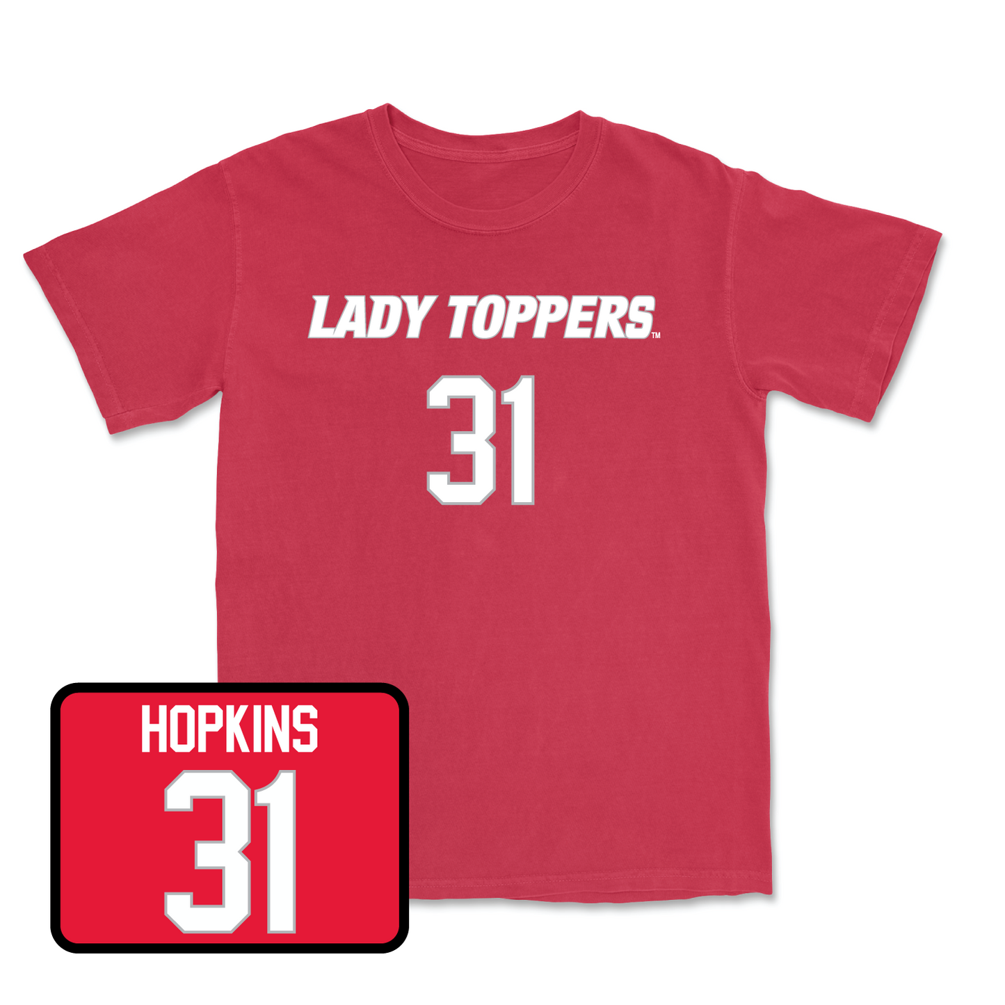 Red Women's Soccer Lady Toppers Player Tee X-Large / Annah Hopkins | #31
