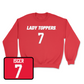 Red Women's Soccer Lady Toppers Player Crew Youth Large / Anna Isger | #7