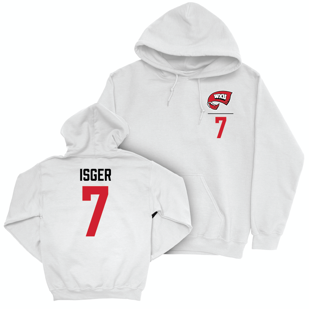 WKU Women's Soccer White Logo Hoodie - Anna Isger | #7 Small