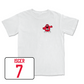 White Women's Soccer Big Red Comfort Colors Tee Youth Medium / Anna Isger | #7