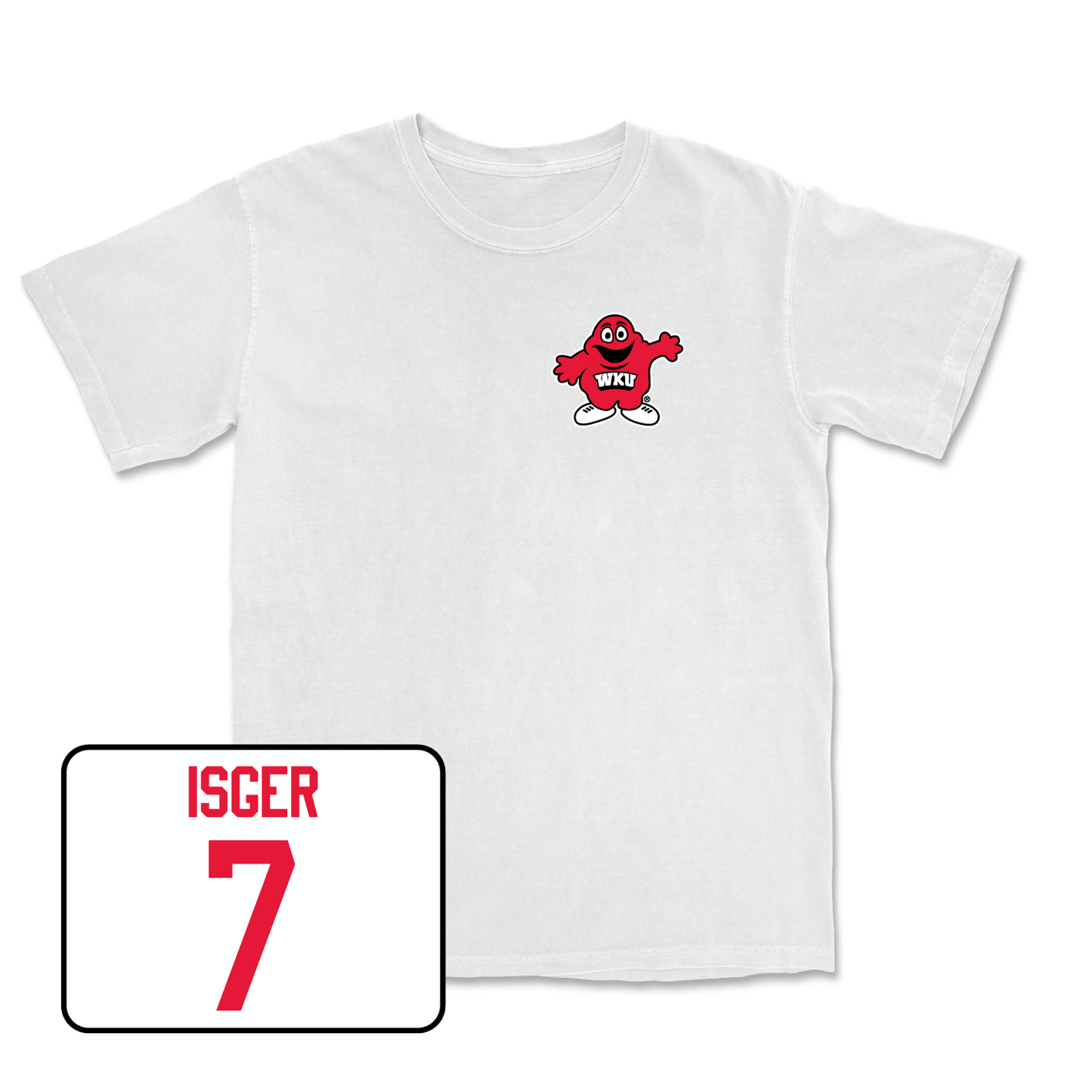 White Women's Soccer Big Red Comfort Colors Tee Youth Small / Anna Isger | #7