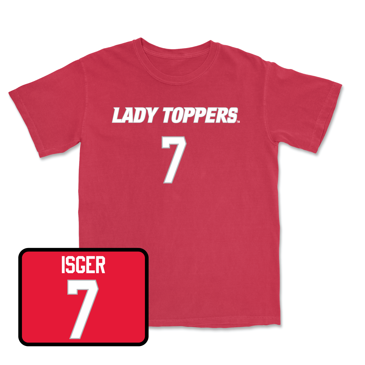 Red Women's Soccer Lady Toppers Player Tee Youth Large / Anna Isger | #7