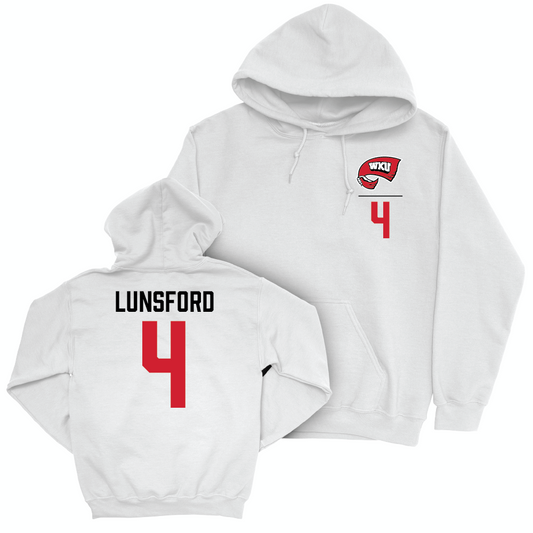 WKU Softball White Logo Hoodie - Ava Lunsford | #4 Small