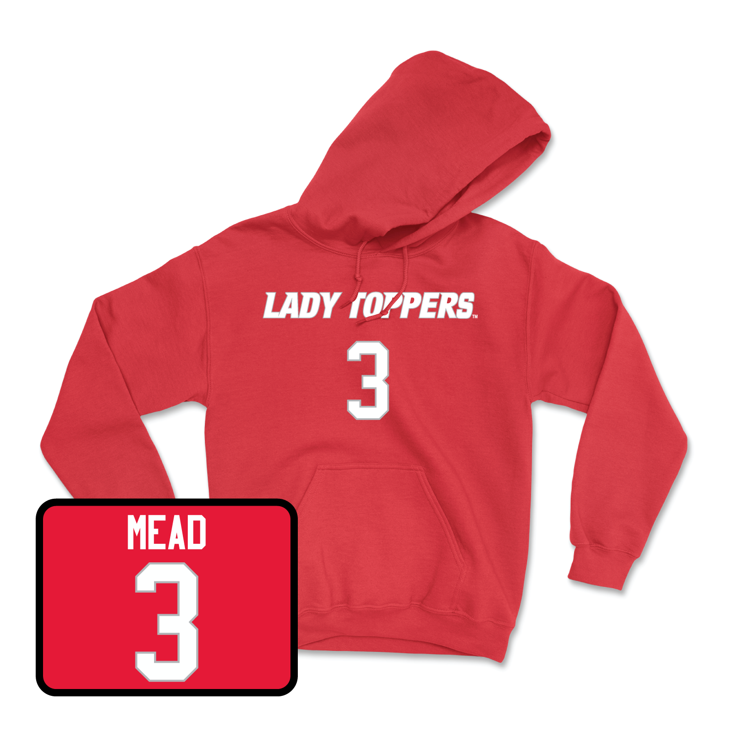 Red Women's Basketball Lady Toppers Player Hoodie Small / Alexis Mead | #3