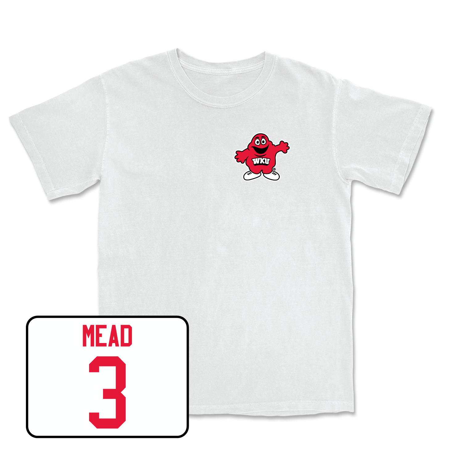 White Women's Basketball Big Red Comfort Colors Tee Small / Alexis Mead | #3