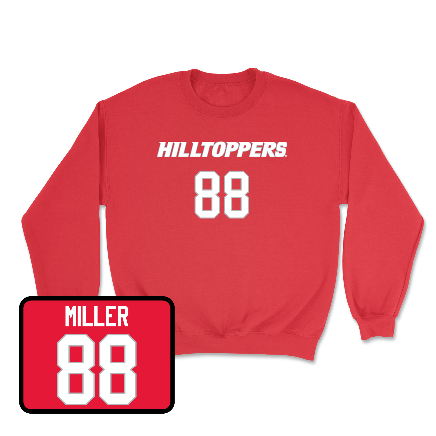 Red Football Hilltoppers Player Crew Large / Aiden Miller | #88