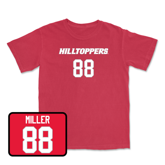 Red Football Hilltoppers Player Tee Youth Small / Aiden Miller | #88