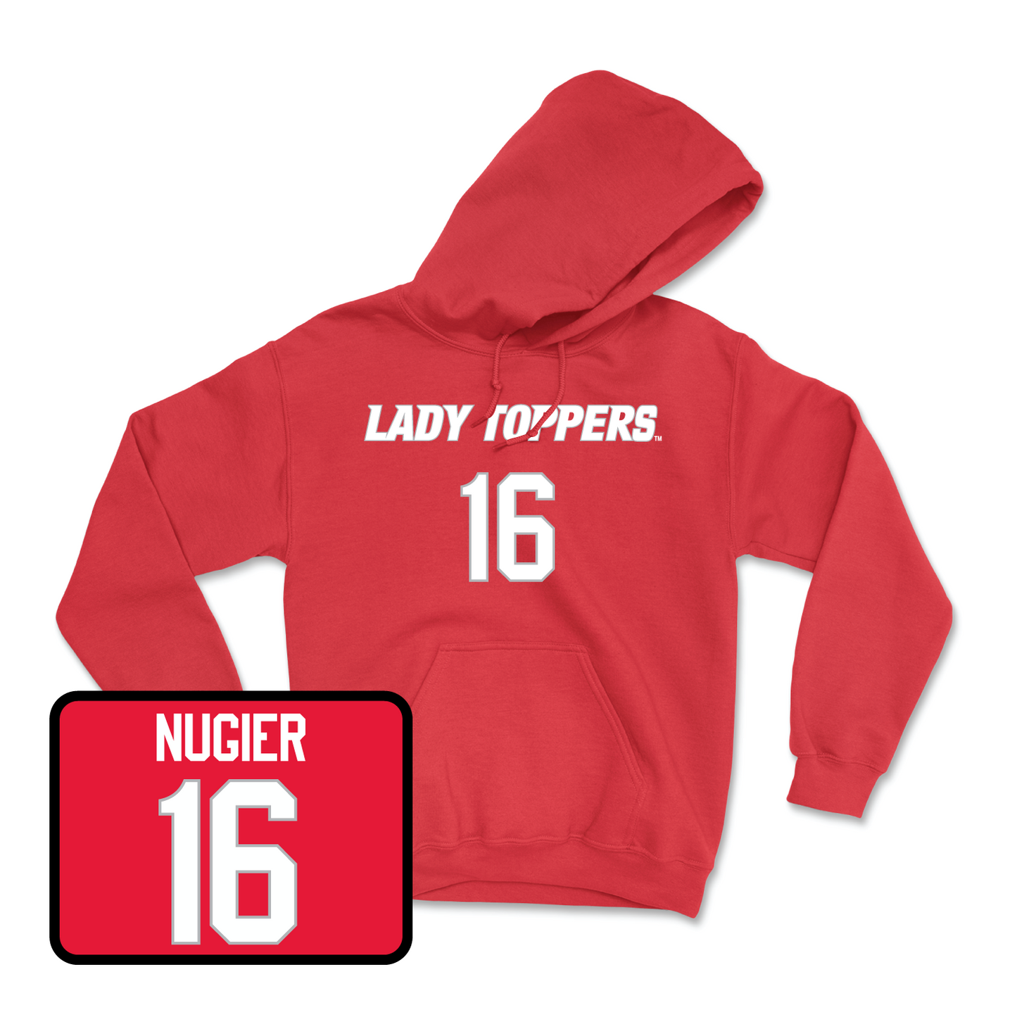 Red Women's Soccer Lady Toppers Player Hoodie 2X-Large / Alaina Nugier | #16