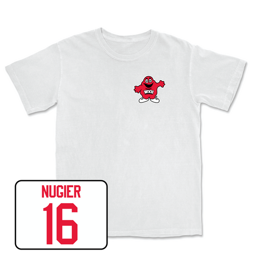 White Women's Soccer Big Red Comfort Colors Tee Youth Small / Alaina Nugier | #16