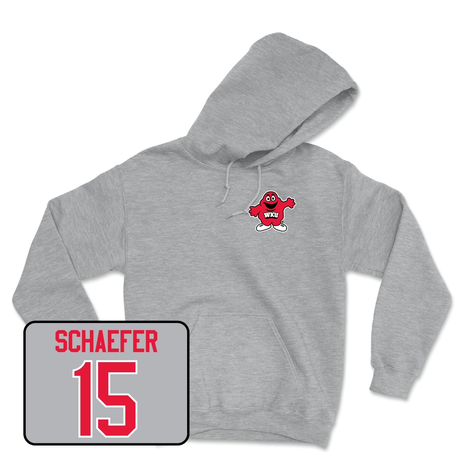 Sport Grey Women's Volleyball Big Red Hoodie Youth Small / Abigail Schaefer | #15