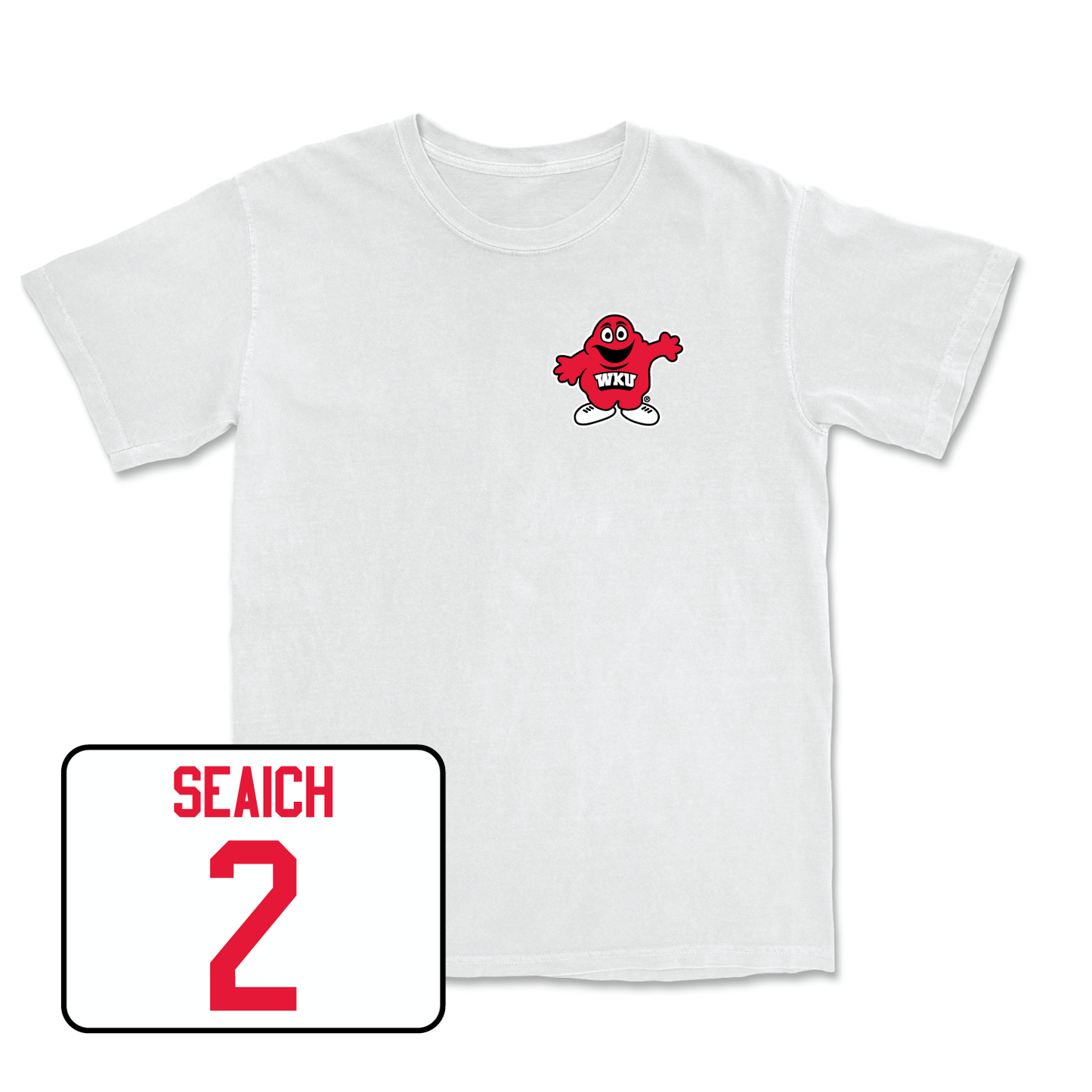 White Women's Soccer Big Red Comfort Colors Tee Small / Aspen Seaich | #2