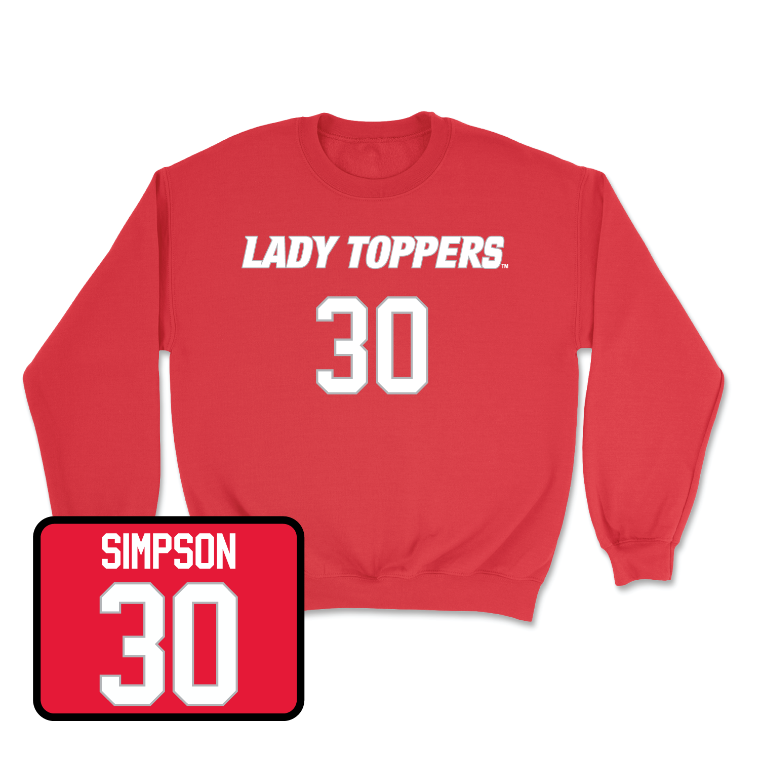 Red Women's Soccer Lady Toppers Player Crew Small / Amanda Simpson | #30