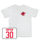 White Women's Soccer Big Red Comfort Colors Tee Youth Large / Amanda Simpson | #30
