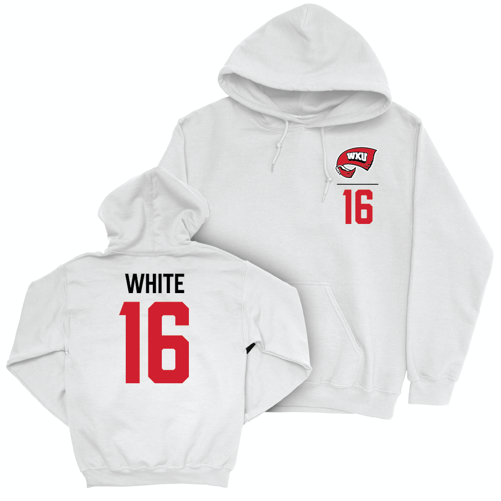 WKU Softball White Logo Hoodie - Annie White | #16 Small