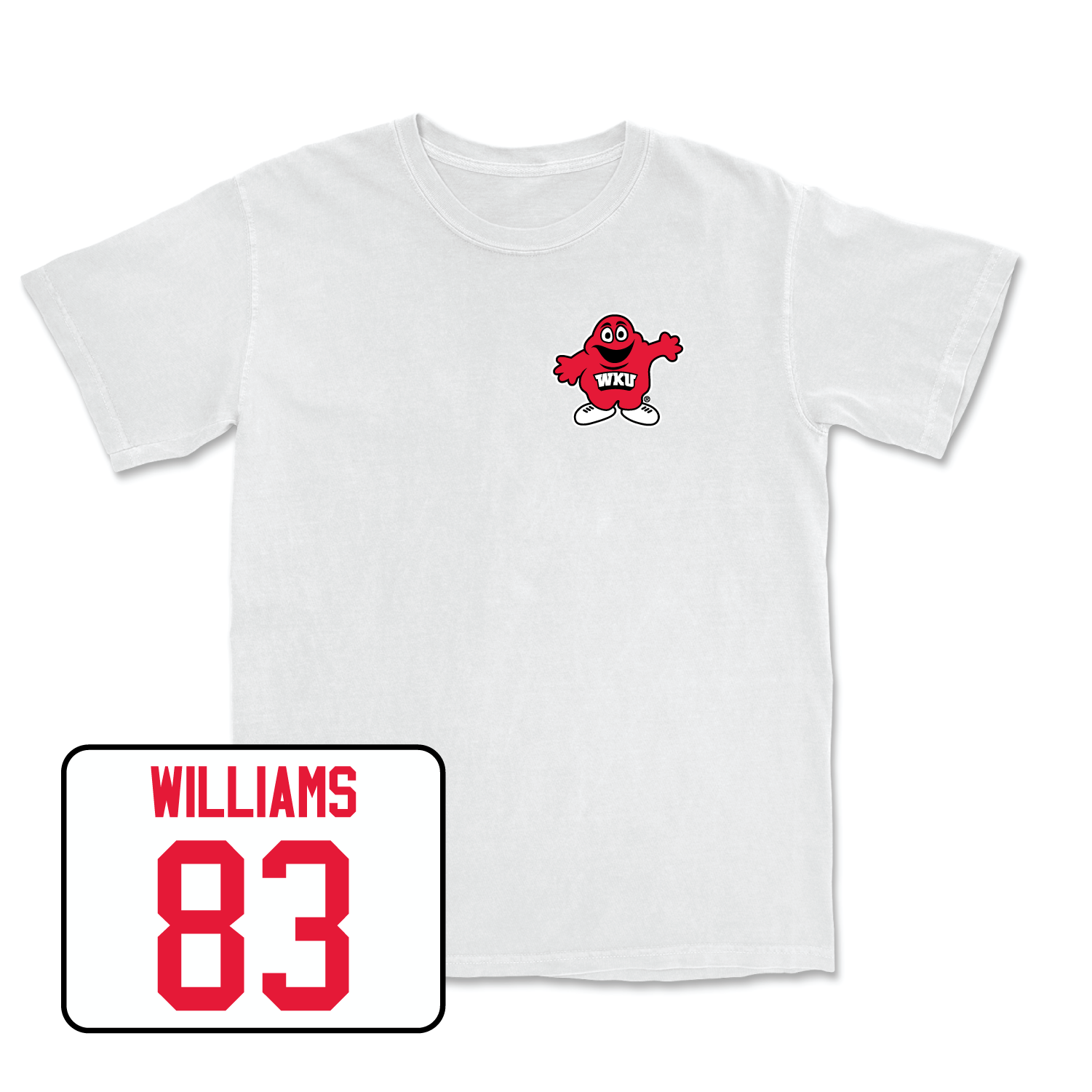 White Football Big Red Comfort Colors Tee Youth Small / Alex Williams | #83