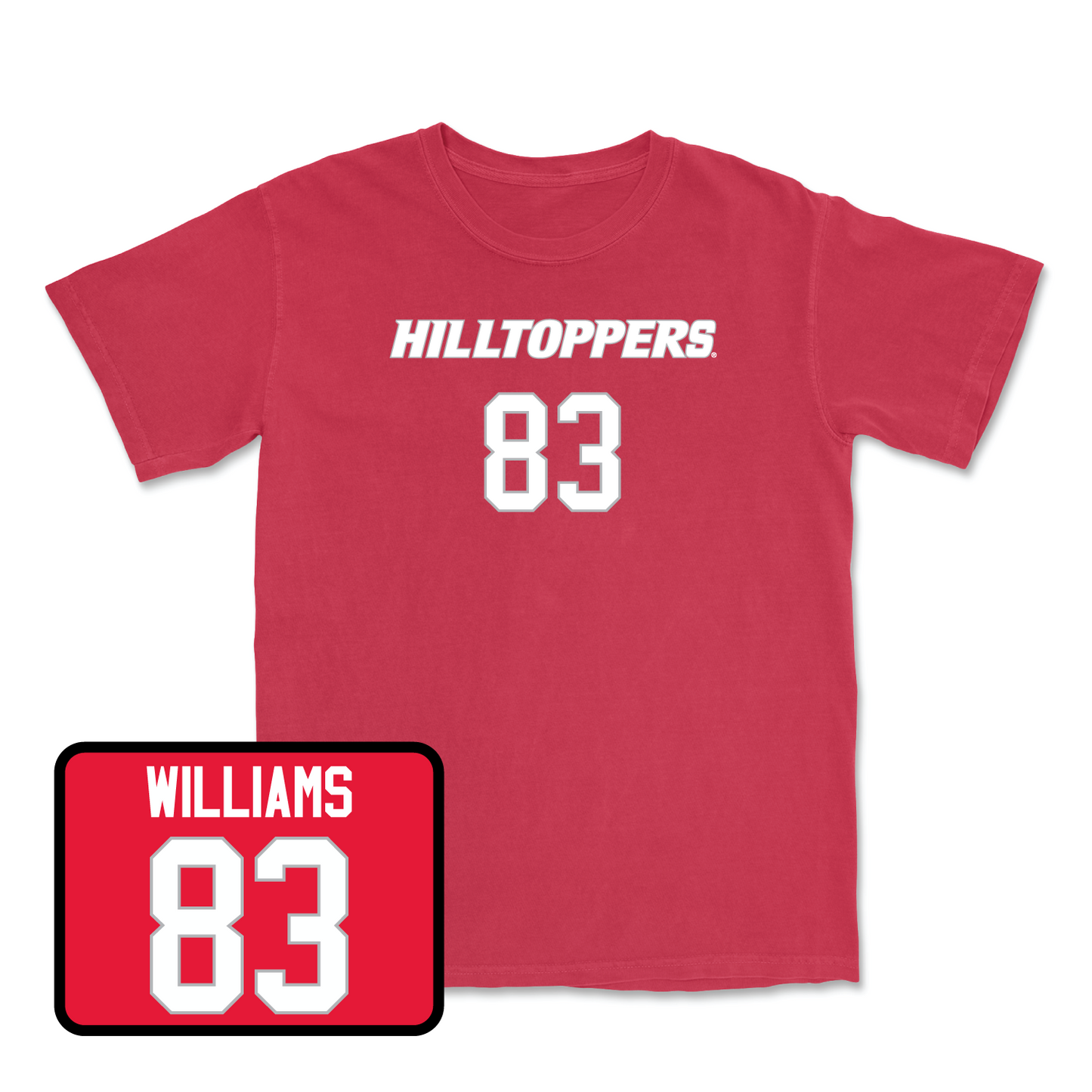 Red Football Hilltoppers Player Tee Youth Medium / Alex Williams | #83