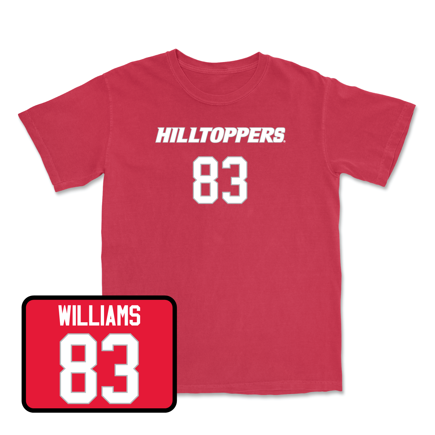 Red Football Hilltoppers Player Tee Youth Small / Alex Williams | #83