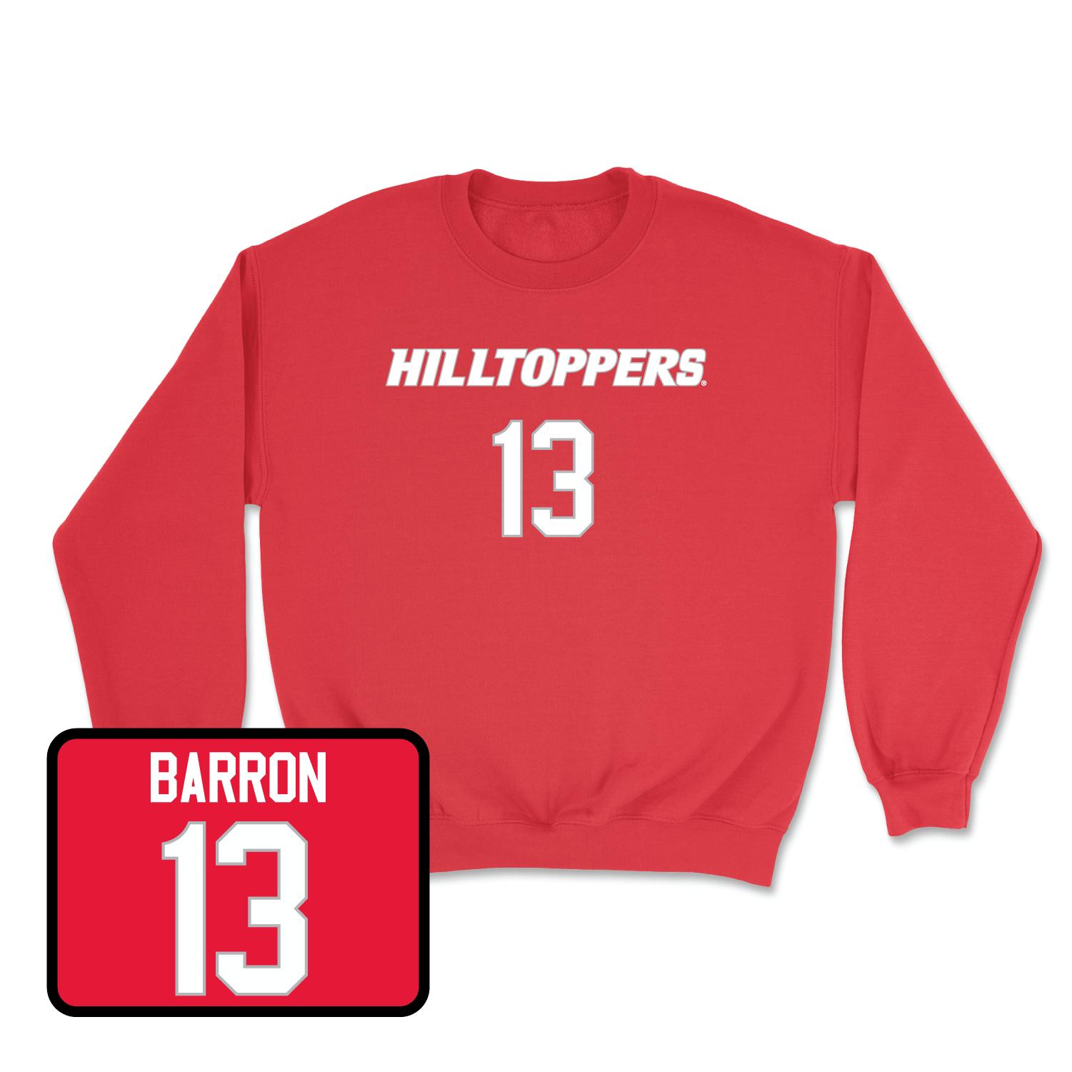 Red Football Hilltoppers Player Crew Small / Bronson Barron | #13