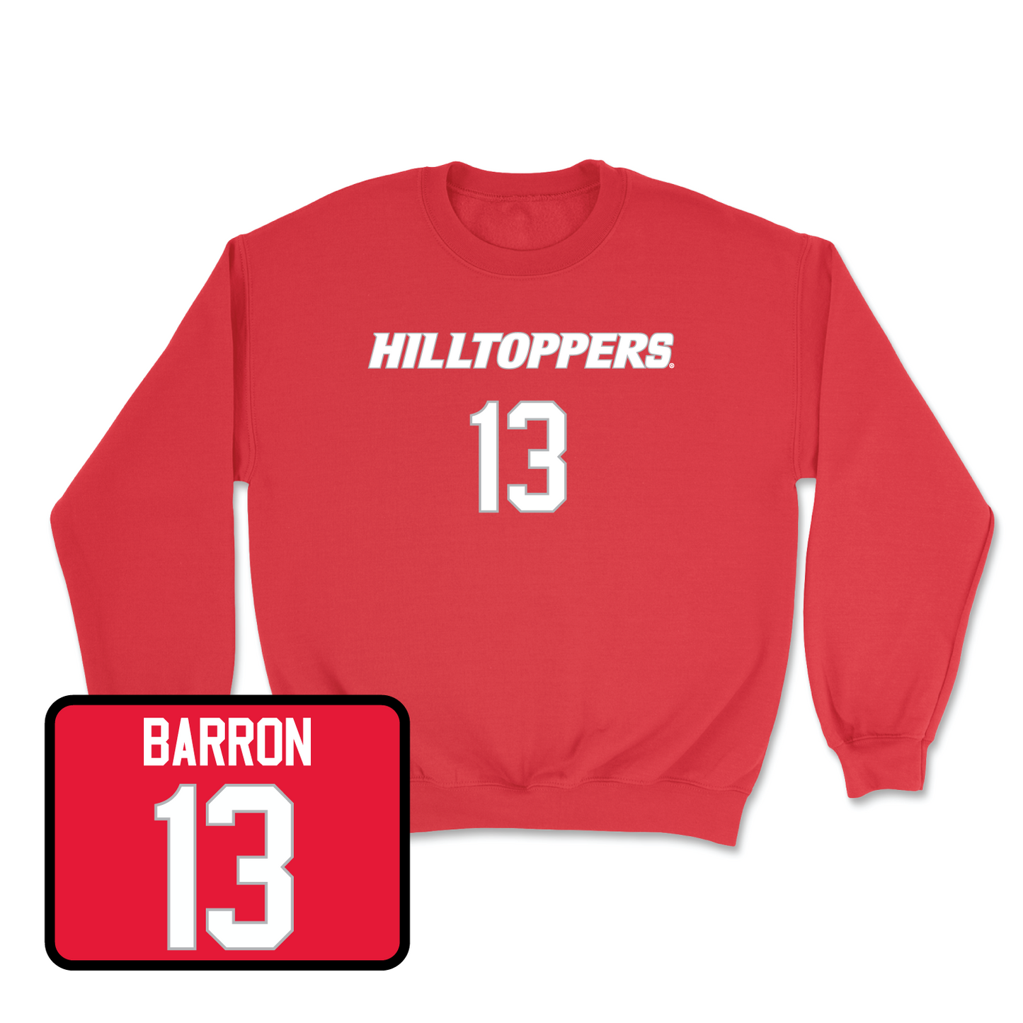 Red Football Hilltoppers Player Crew Large / Bronson Barron | #13