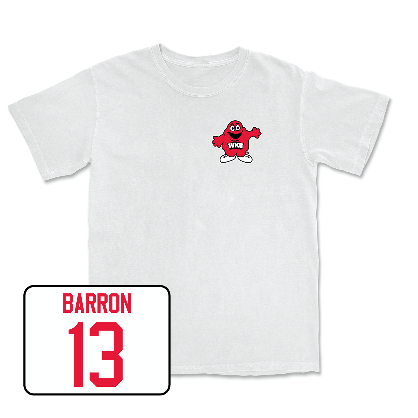 White Football Big Red Comfort Colors Tee 2X-Large / Bronson Barron | #13