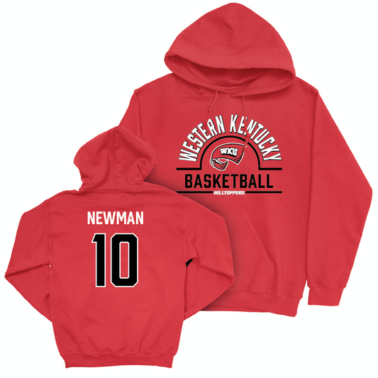 WKU Men's Basketball Red Arch Hoodie - Brandon Newman | #10 Small