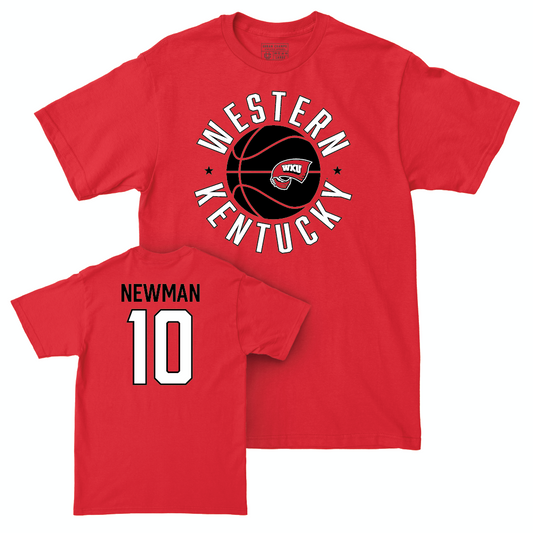 WKU Men's Basketball Red Hardwood Tee - Brandon Newman | #10 Small